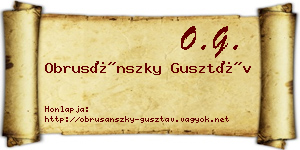 Obrusánszky Gusztáv névjegykártya