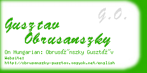 gusztav obrusanszky business card